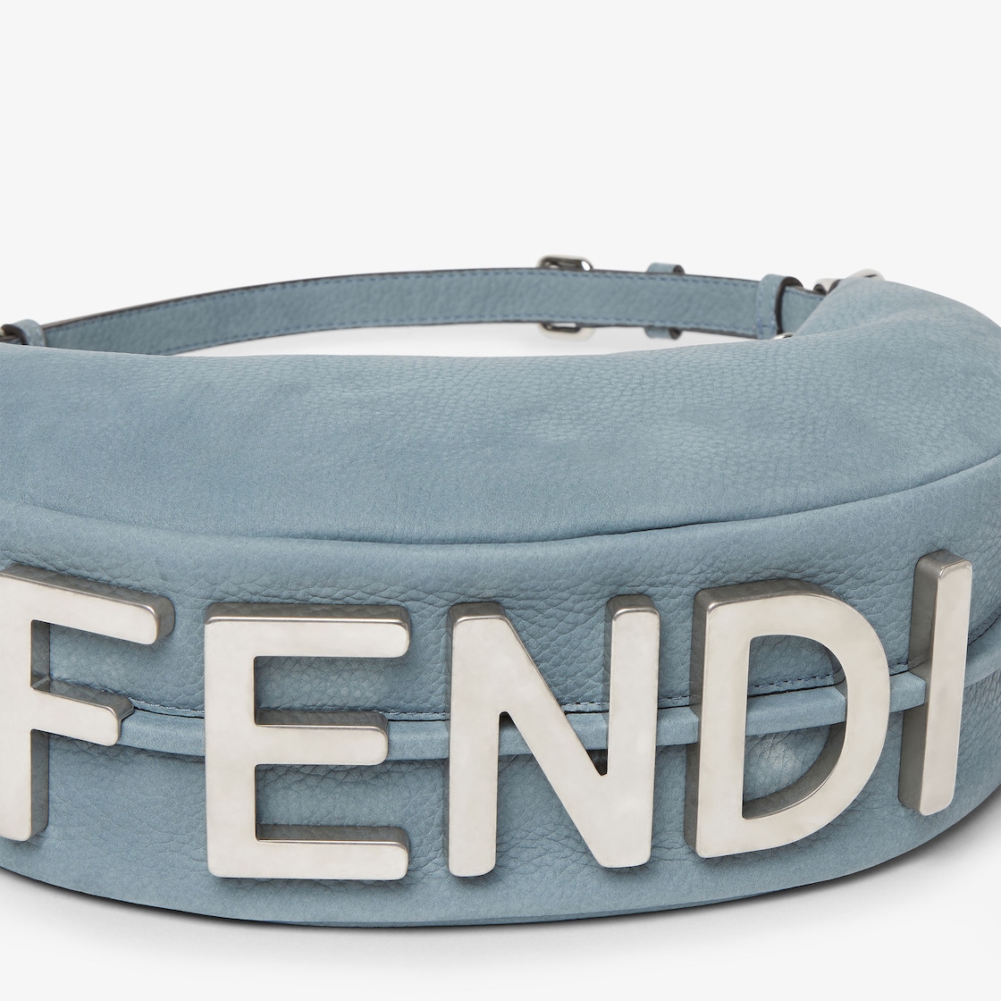 FENDI Fendigraphy Small Mercury blue nubuck Cuoio Romano leather bag - Image 2